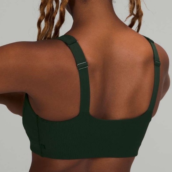 Lululemon Ribbed Train Bra *Medium Support, C/D Cups Rainforest Green size 2 - Picture 2 of 7